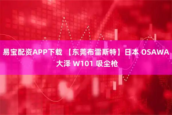易宝配资APP下载 【东莞布雷斯特】日本 OSAWA 大泽 W101 吸尘枪