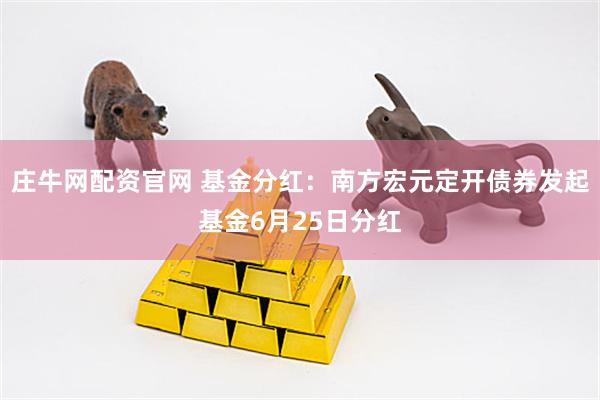 庄牛网配资官网 基金分红：南方宏元定开债券发起基金6月25日分红