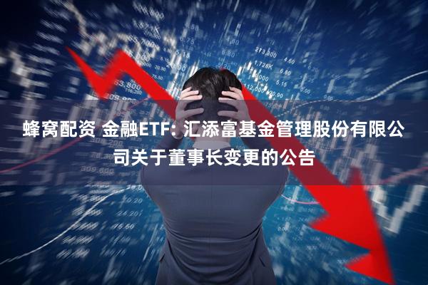 蜂窝配资 金融ETF: 汇添富基金管理股份有限公司关于董事长变更的公告