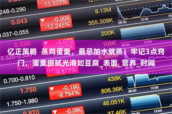 亿正策略  蒸鸡蛋羹，最忌加水就蒸！牢记3点窍门，蛋羹细腻光滑如豆腐_表面_营养_时间